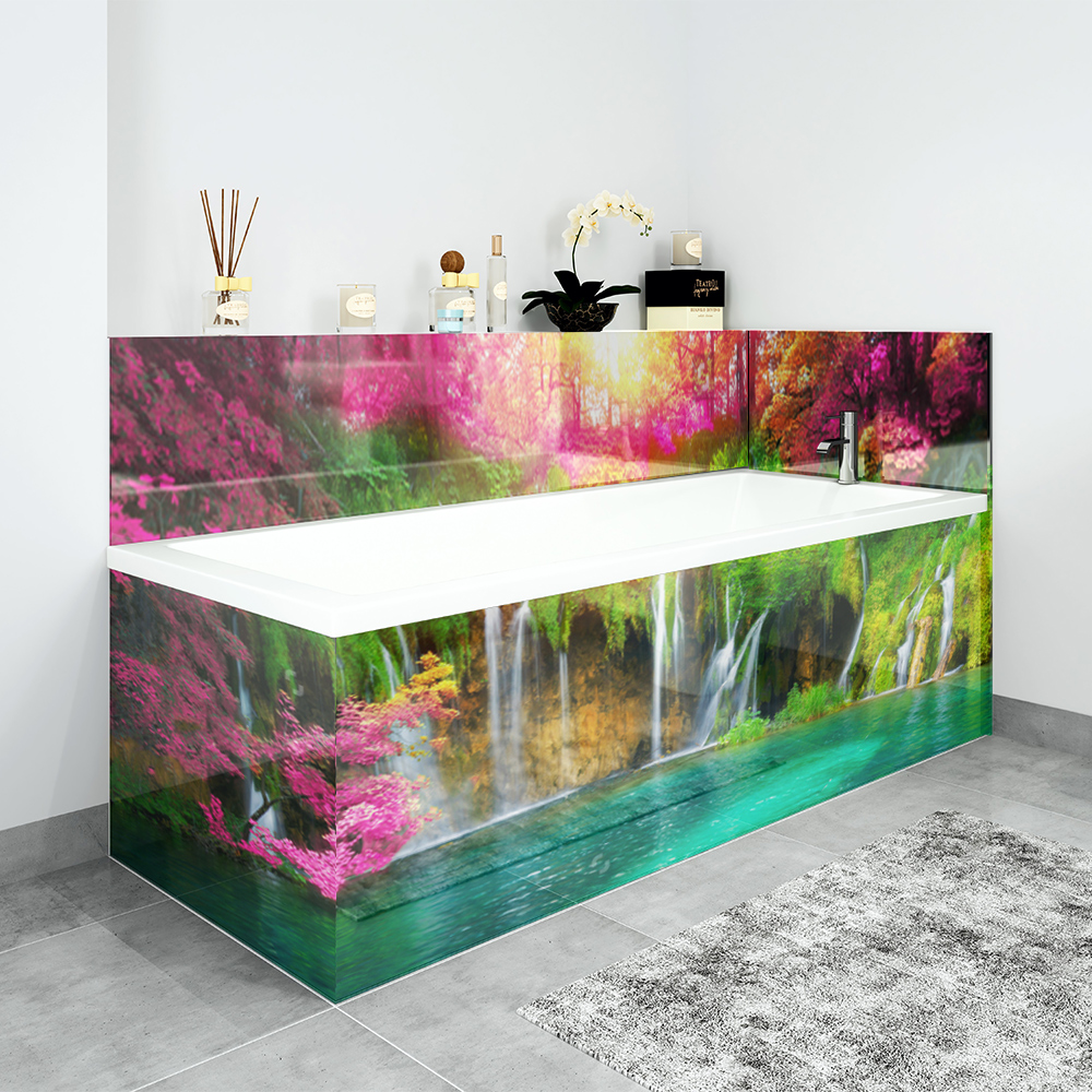 Bath Panels Printed on Acrylic Tropical Waterfall eBay